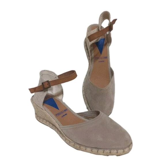 Verbenas Espadrille Sandals Womens 39 Size 8 Strappy Wedges Shoes Spain Tan - Picture 1 of 9